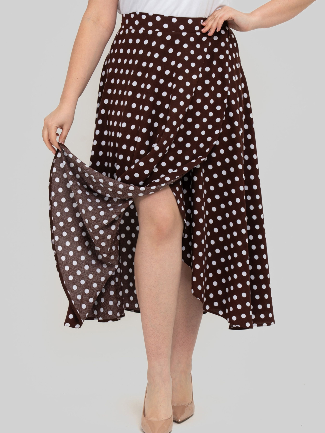 Спідниця міді All Posa модель ap102470p-shokolad Фото