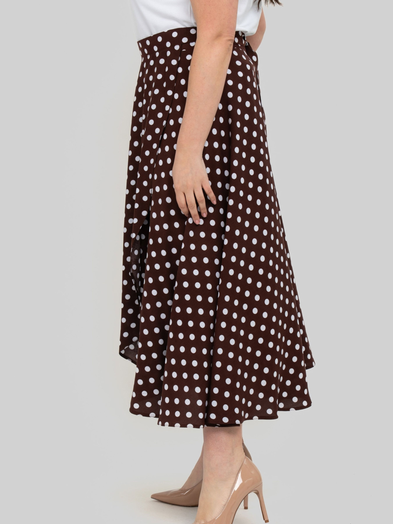 Спідниця міді All Posa модель ap102470p-shokolad Фото
