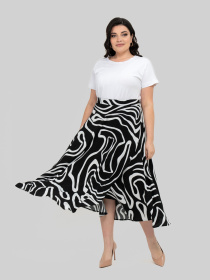 Спідниця міді All Posa модель ap102470p-chorno-blij Фото