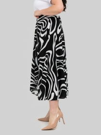 Спідниця міді All Posa модель ap102470p-chorno-blij Спідниця міді All Posa модель ap102470p-chorno-blij Фото