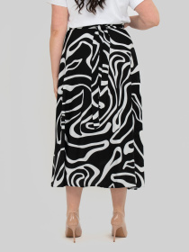 Спідниця міді All Posa модель ap102470p-chorno-blij Спідниця міді All Posa модель ap102470p-chorno-blij Фото