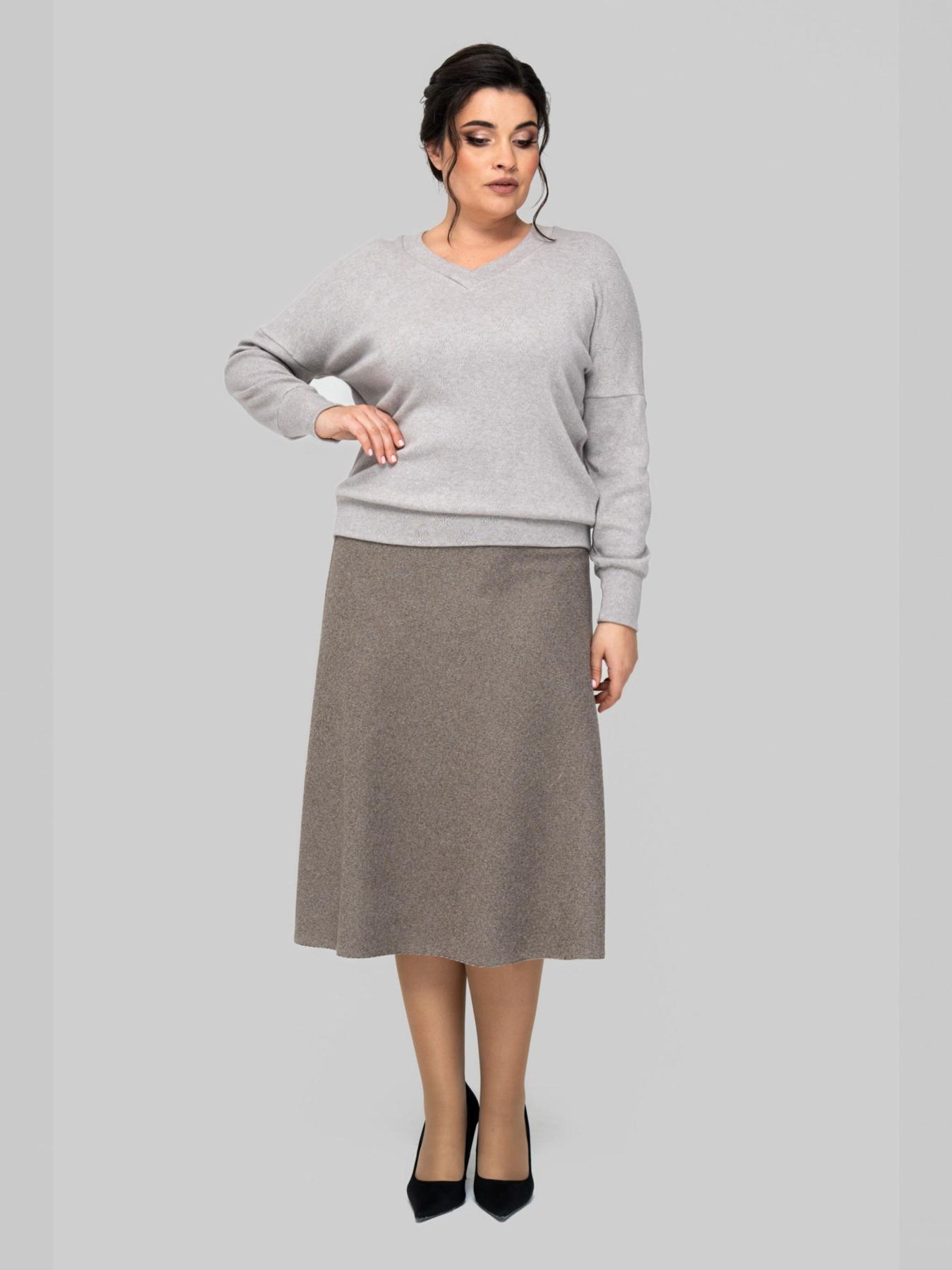 Юбка миди All Posa модель ap102251p-kapuchno Фото