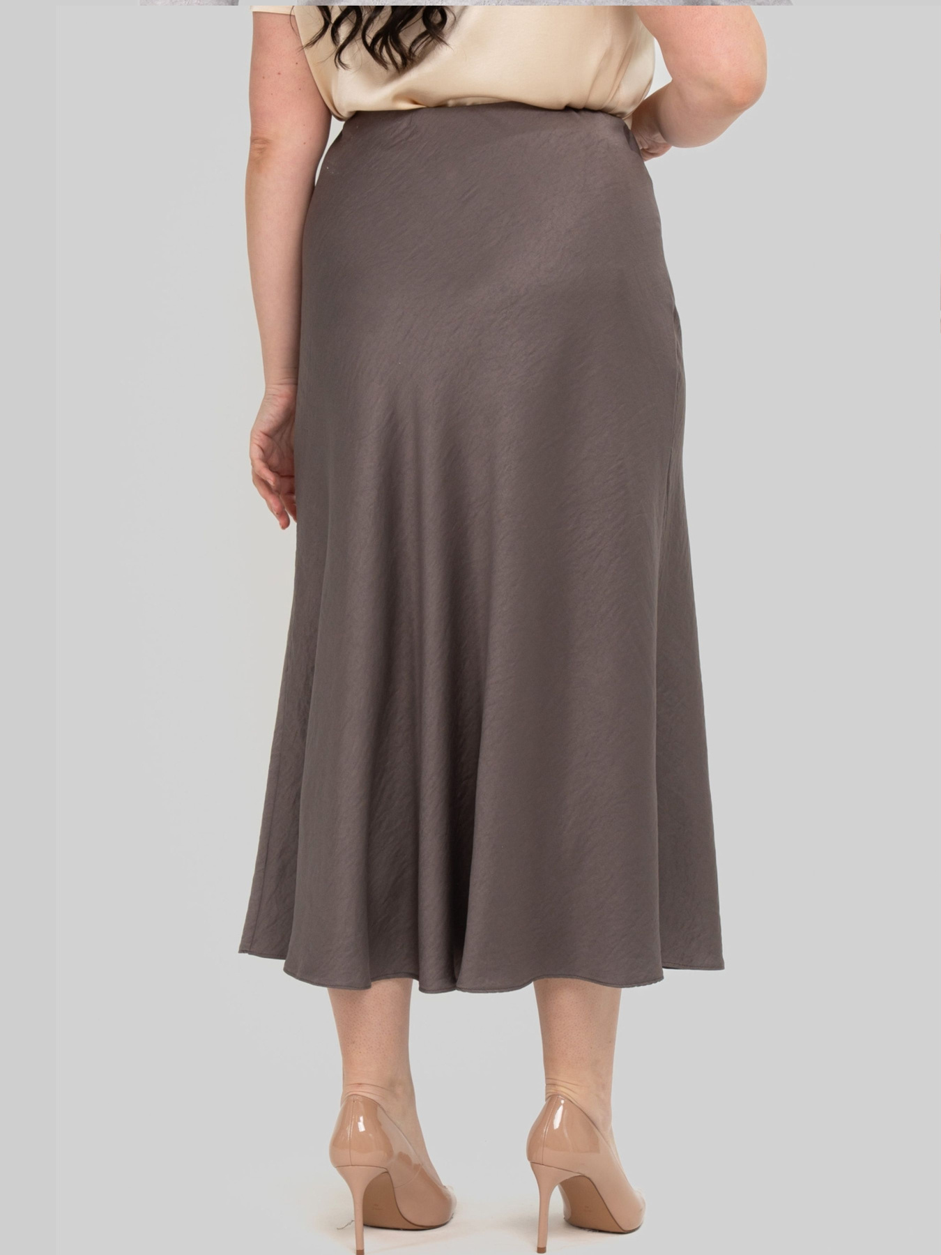 Спідниця міді All Posa модель ap102251p-kakao Фото
