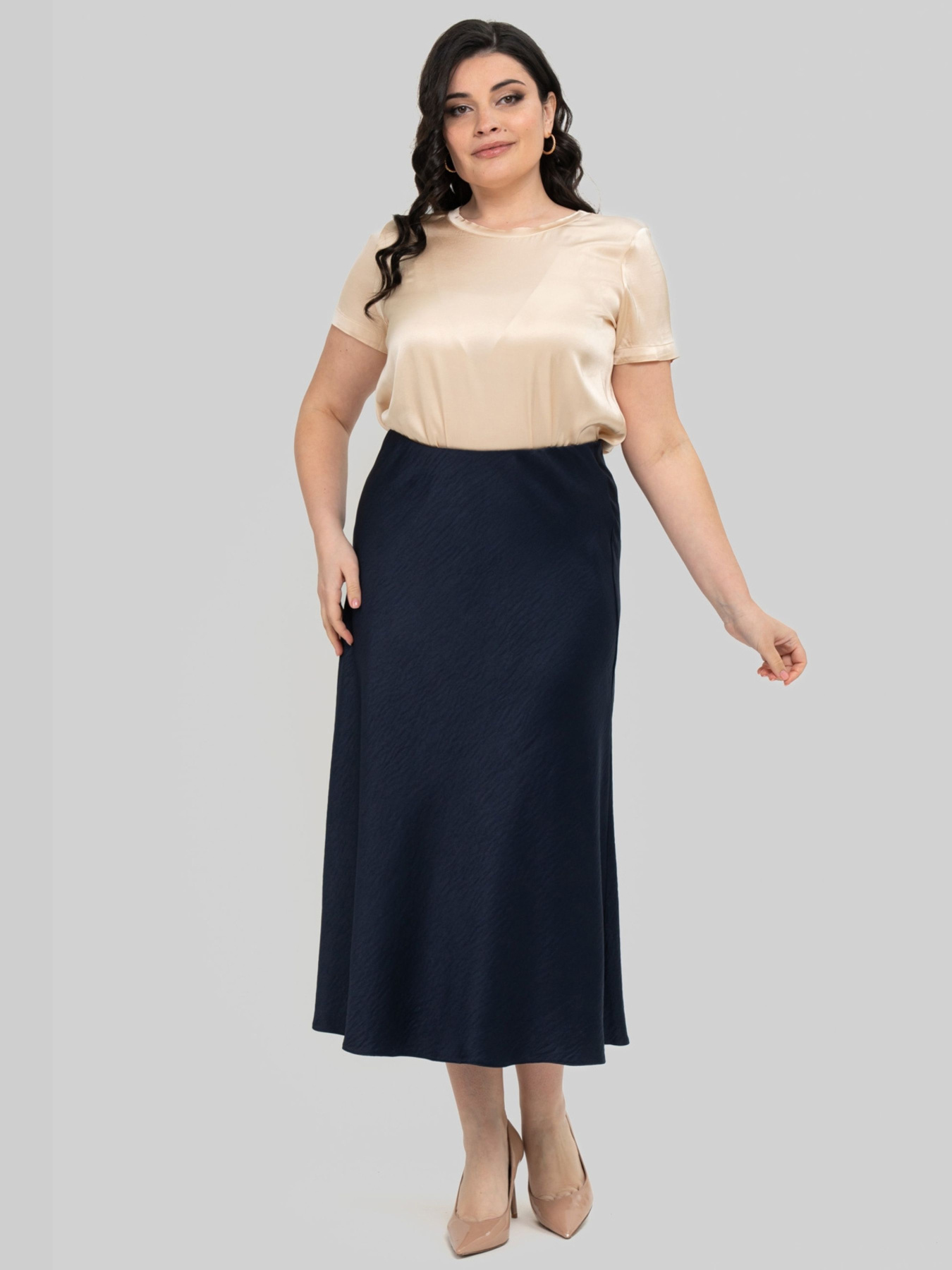 Юбка миди All Posa модель ap102251p-temno-sinj Фото