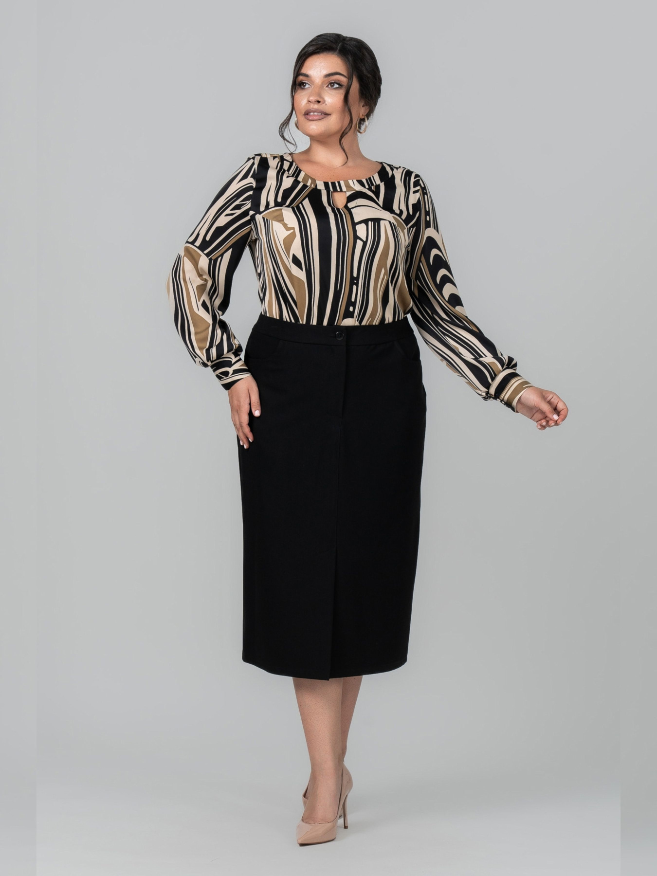 Юбка миди All Posa модель ap102143p-chornij Фото