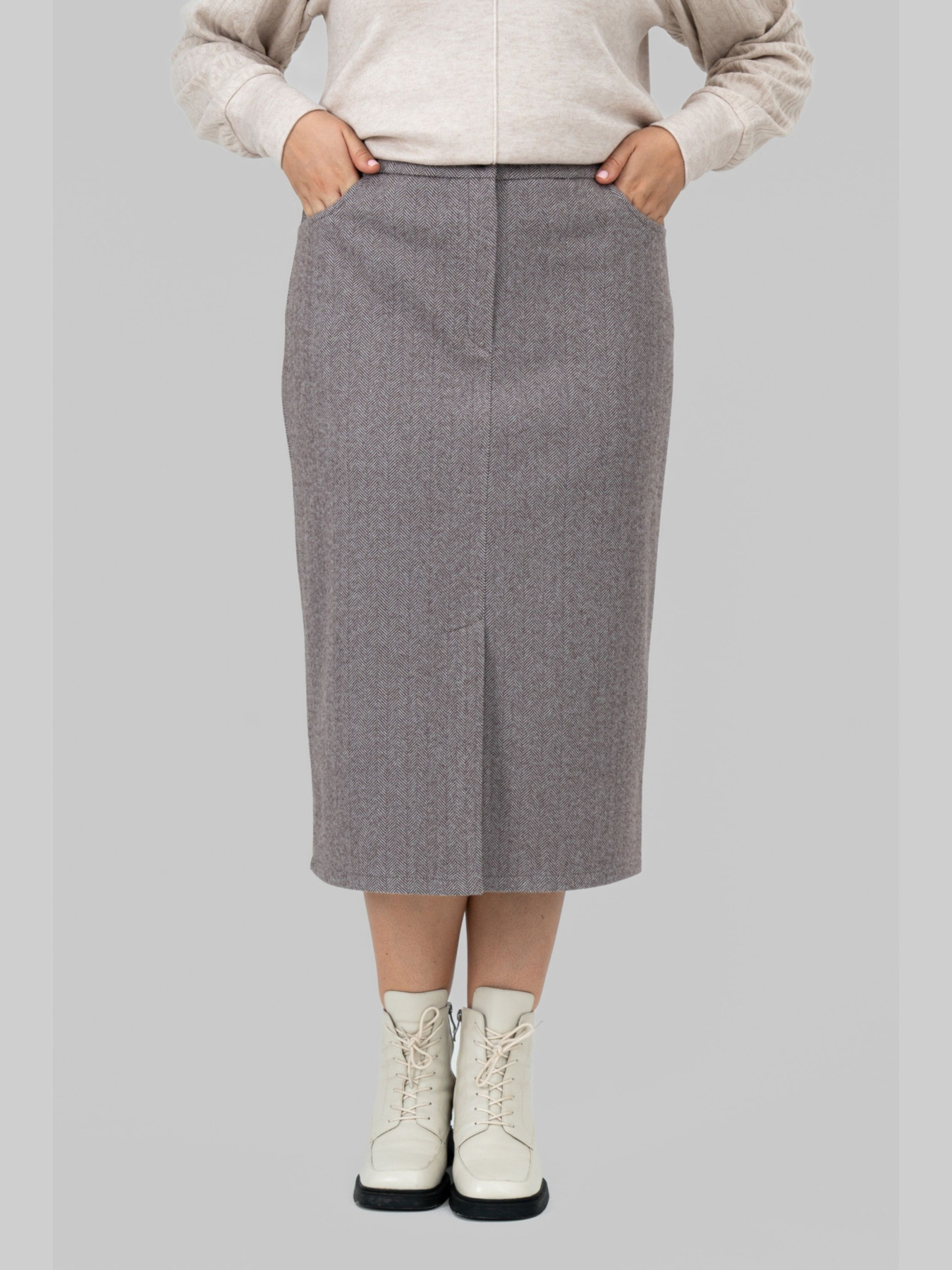 Юбка миди All Posa модель ap102143p-korichnevij Фото