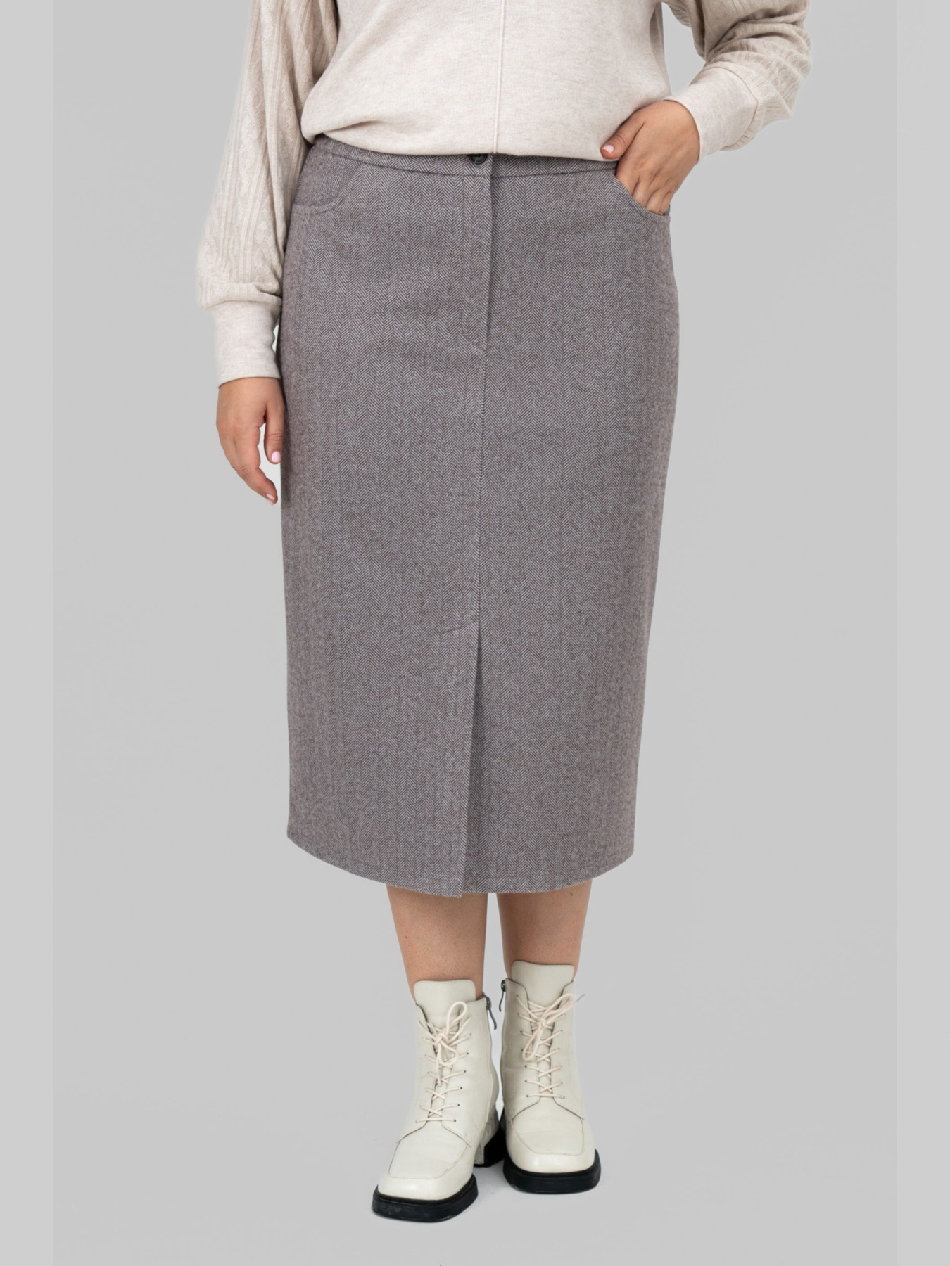 Юбка миди All Posa модель ap102143p-korichnevij Фото