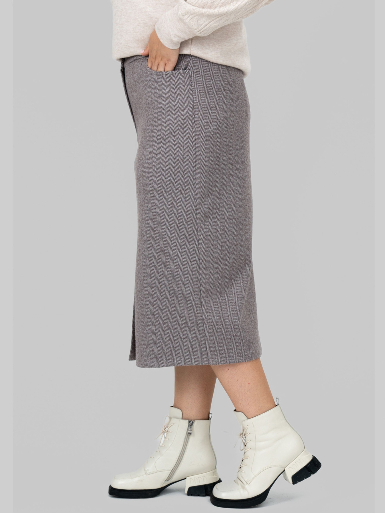 Юбка миди All Posa модель ap102143p-korichnevij Фото