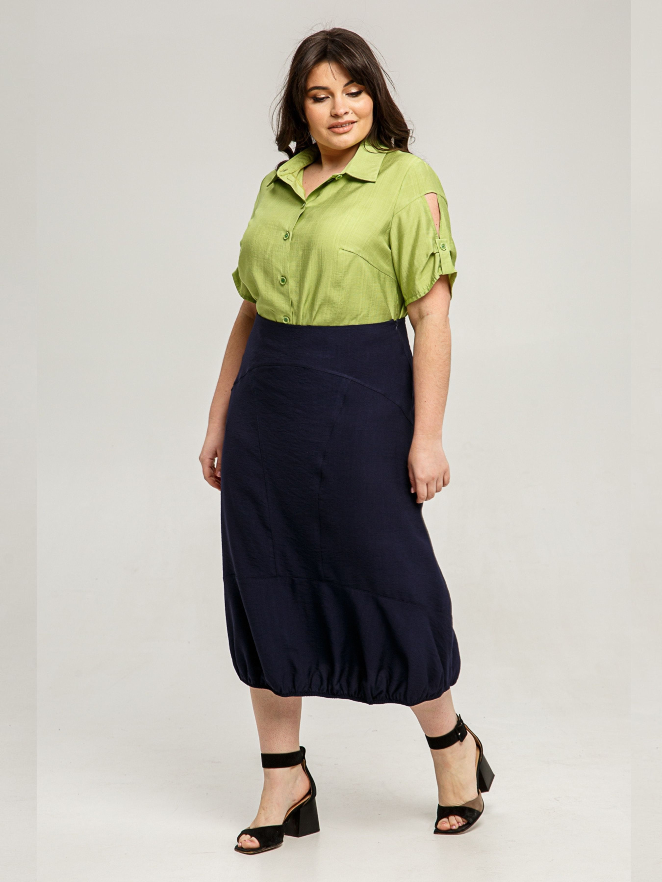 Спідниця міді All Posa модель ap101464p-sinj Фото