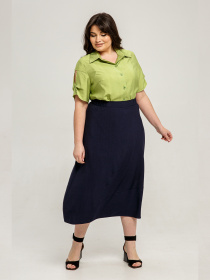 Спідниця міді All Posa модель ap101462p-sinj Спідниця міді All Posa модель ap101462p-sinj Фото