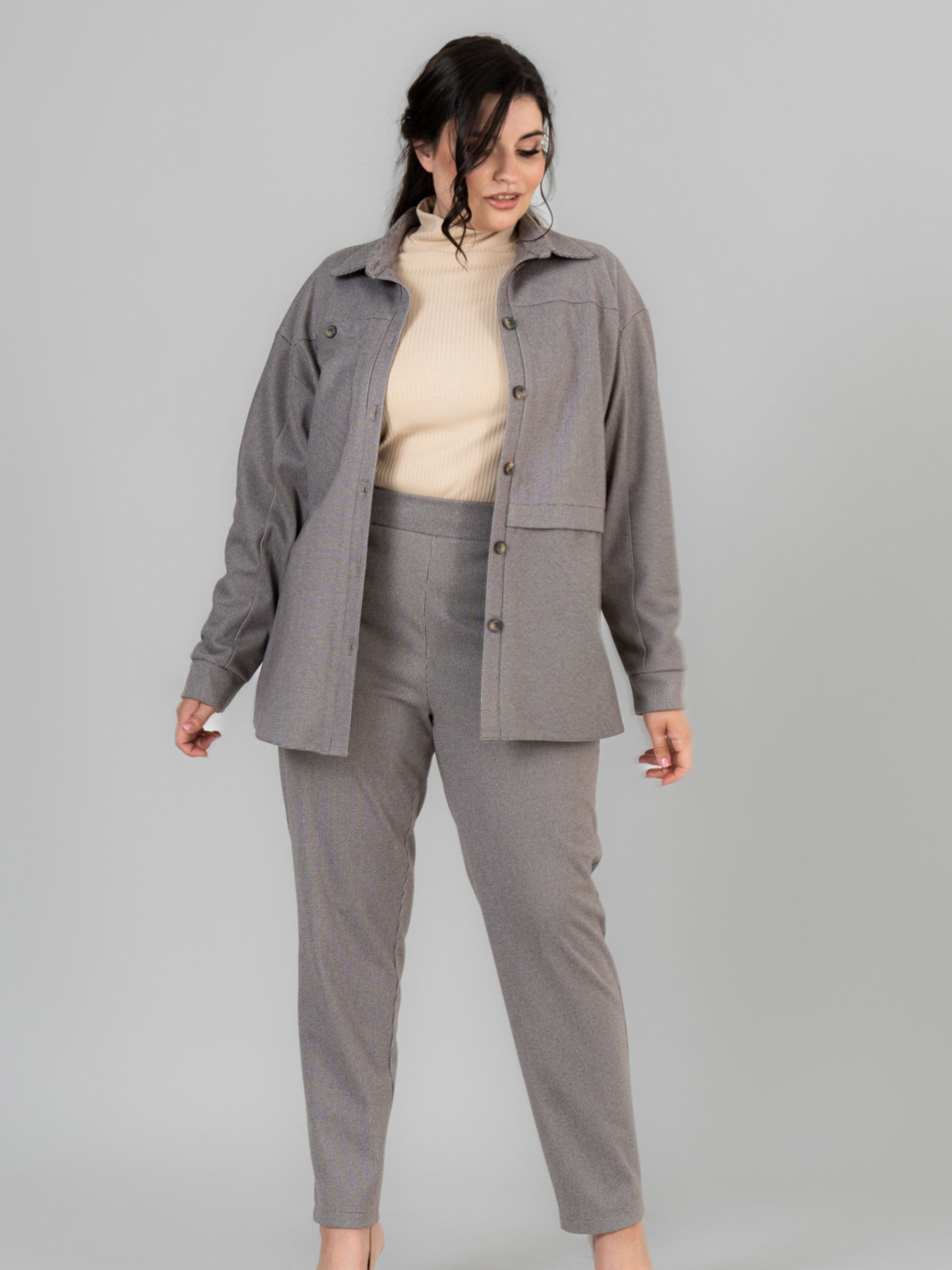 Рубашка повседневная All Posa модель ap102039p-kapuchno Фото