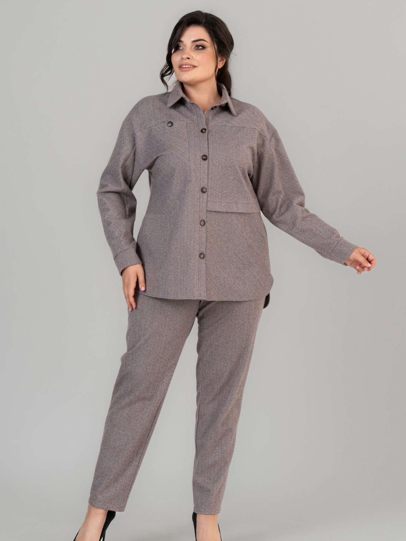 Рубашка повседневная All Posa модель ap102039p-korichnevij Фото