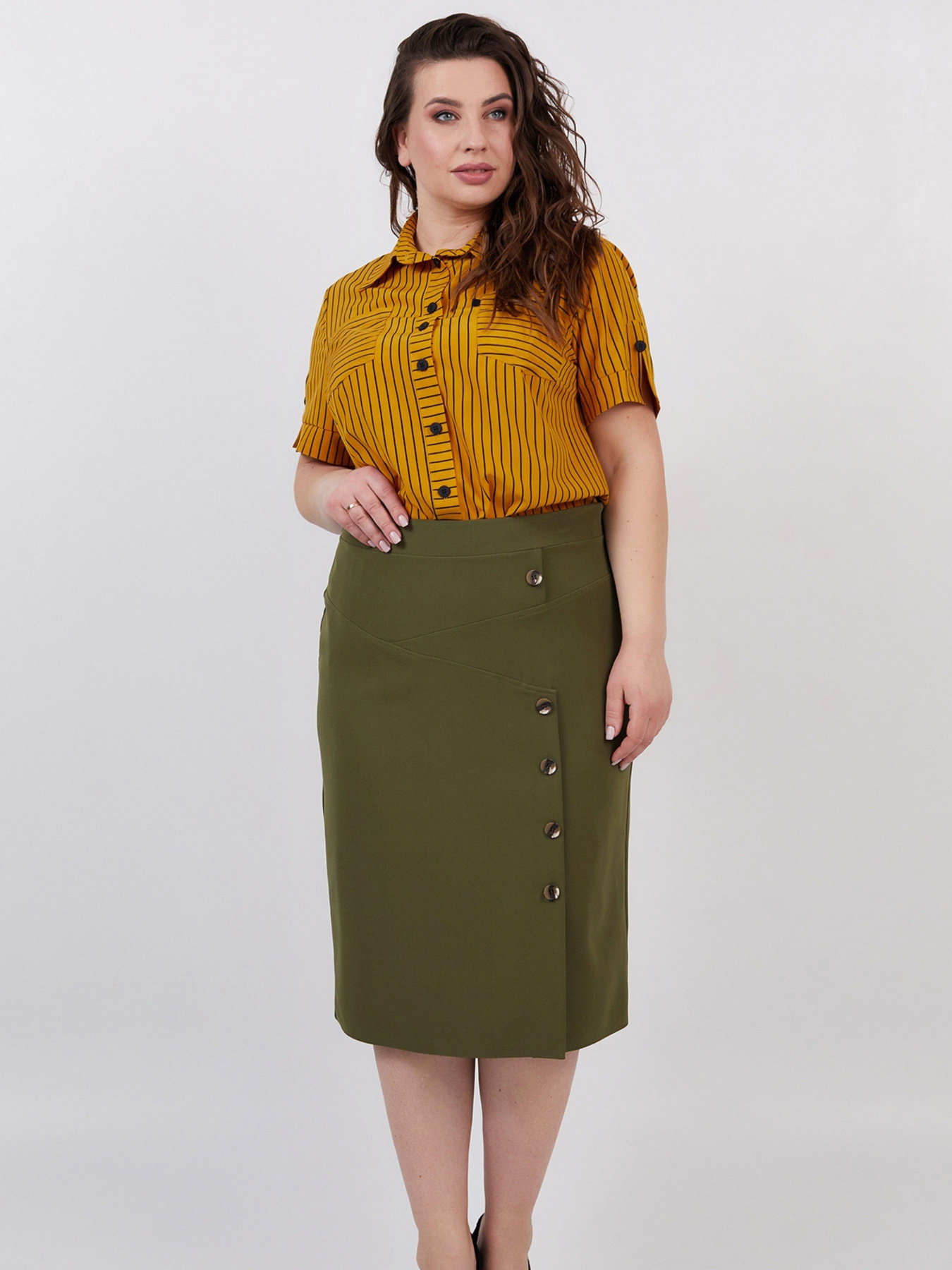 Рубашка повседневная All Posa модель ap100541p-zhovtij Фото