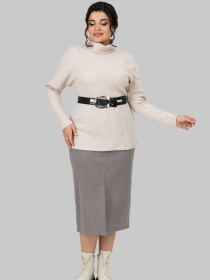 Спідниця міді All Posa модель ap102268p-kapuchno Спідниця міді All Posa модель ap102268p-kapuchno Фото