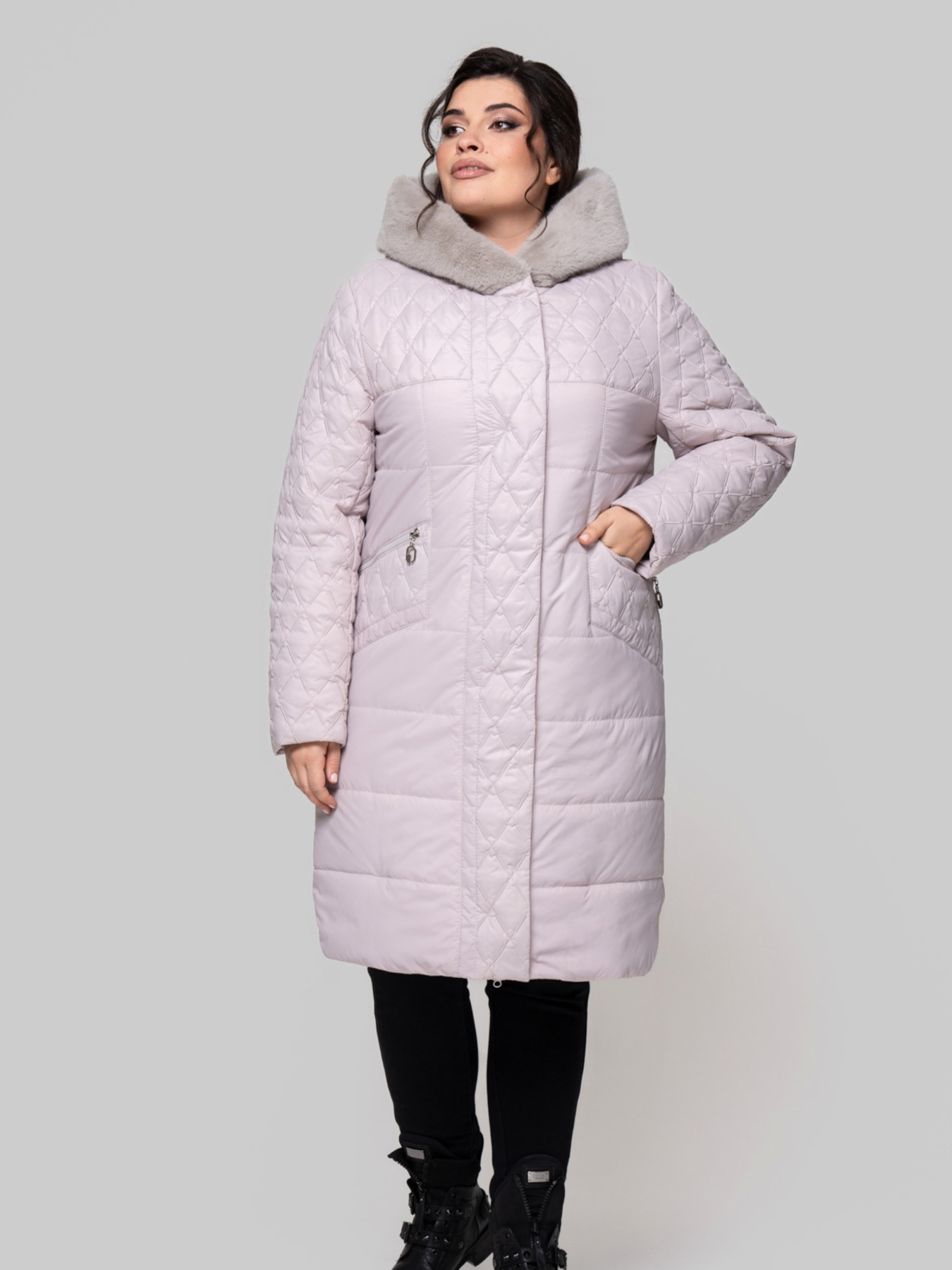 Демисезонная куртка All Posa модель ap102271p-molochnij Фото