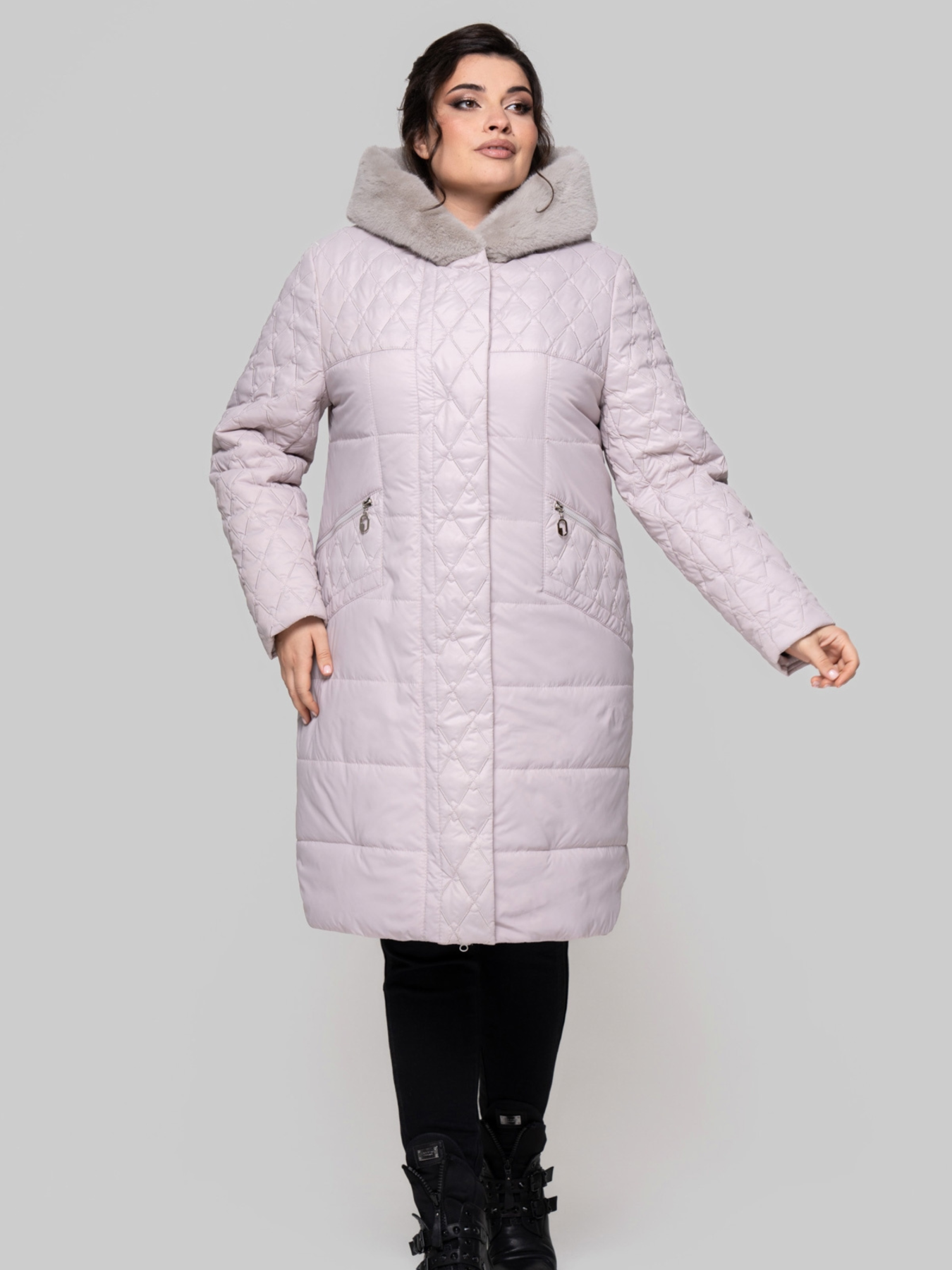 Демисезонная куртка All Posa модель ap102271p-molochnij Фото