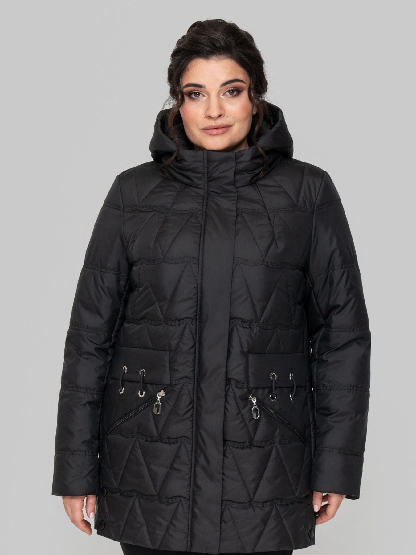 Демисезонная куртка All Posa модель ap102274p-chornij Фото