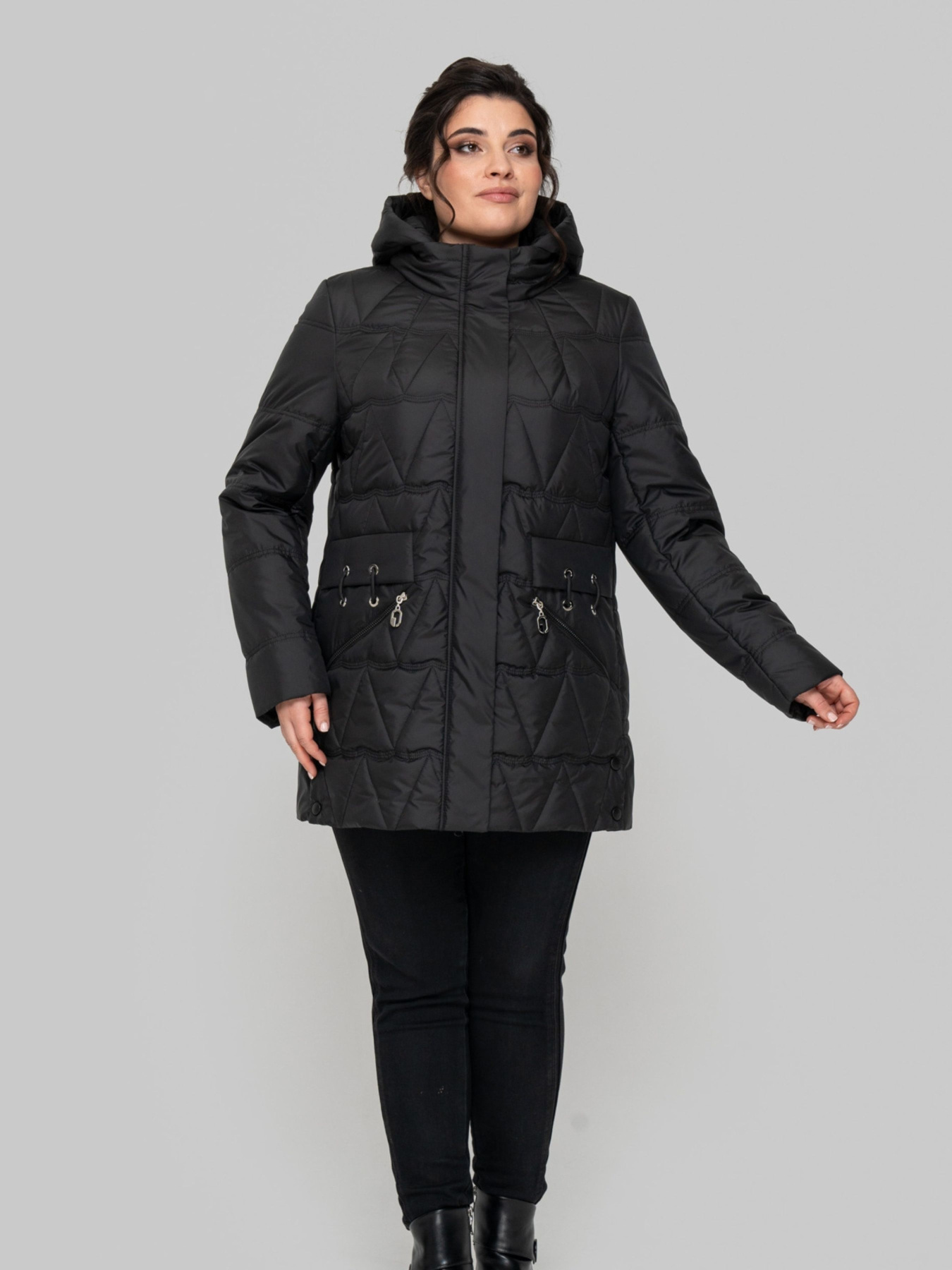 Демисезонная куртка All Posa модель ap102274p-chornij Фото