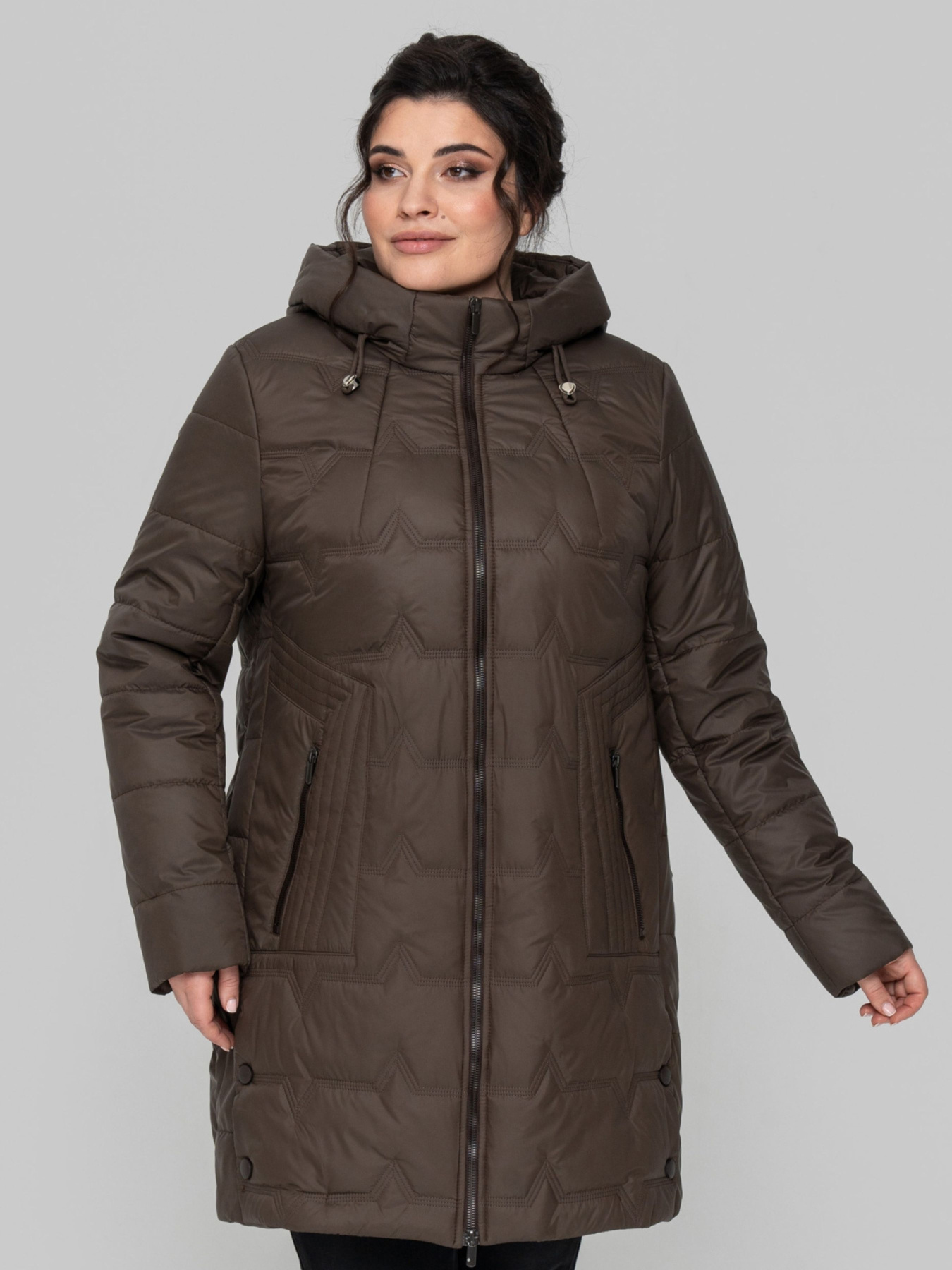 Демисезонная куртка All Posa модель ap102258p-shokolad Фото