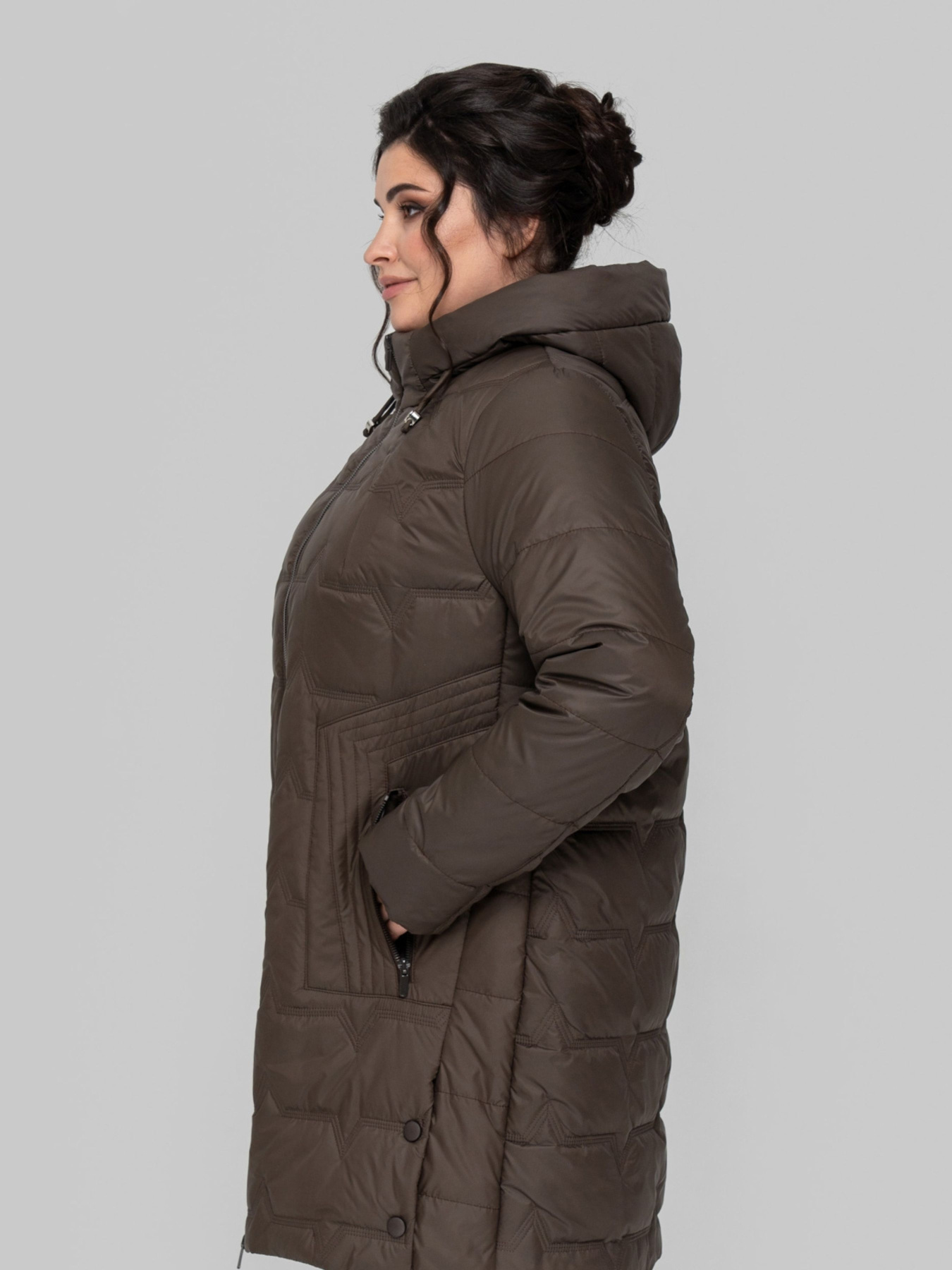 Демисезонная куртка All Posa модель ap102258p-shokolad Фото