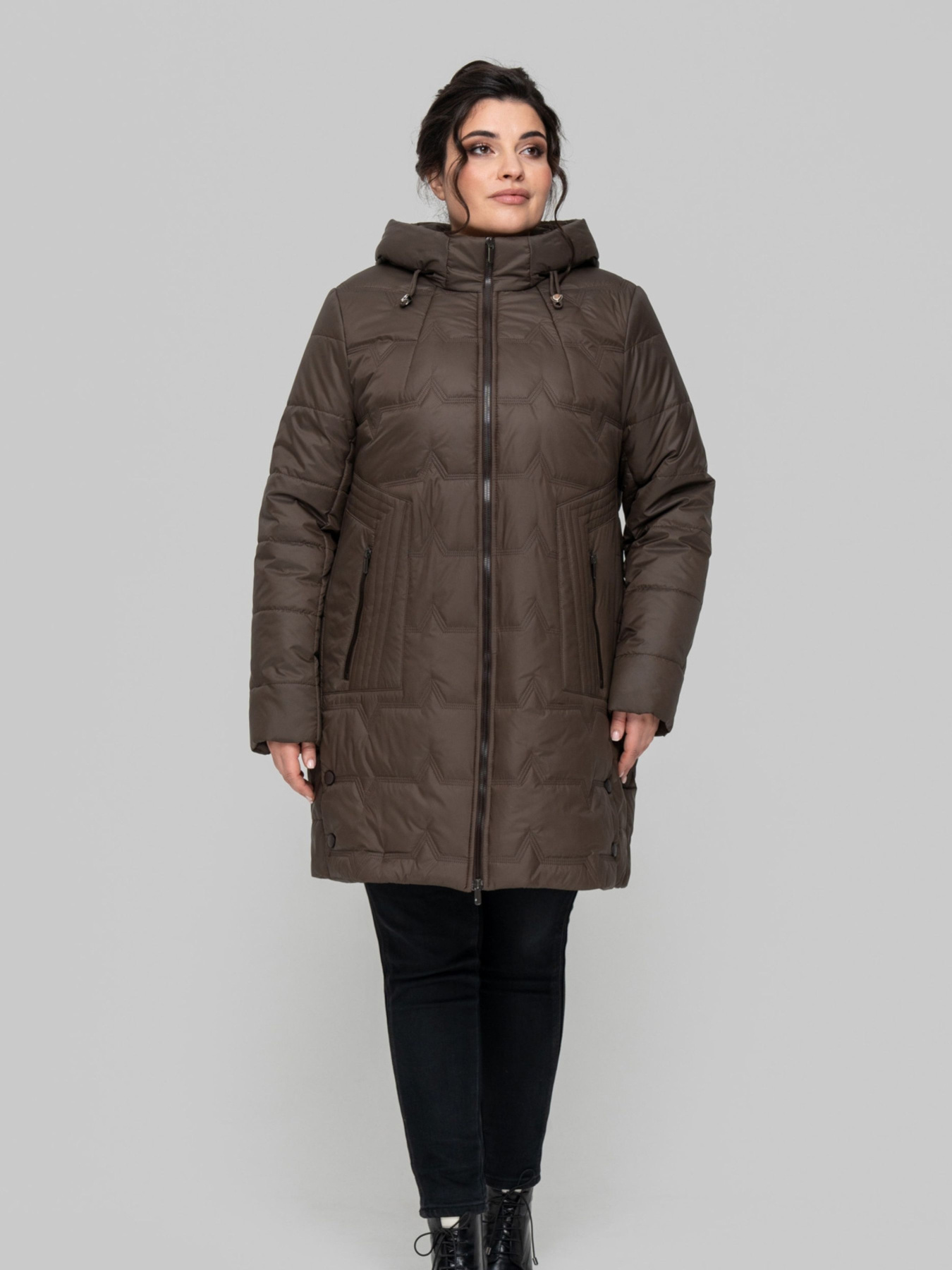 Демисезонная куртка All Posa модель ap102258p-shokolad Фото