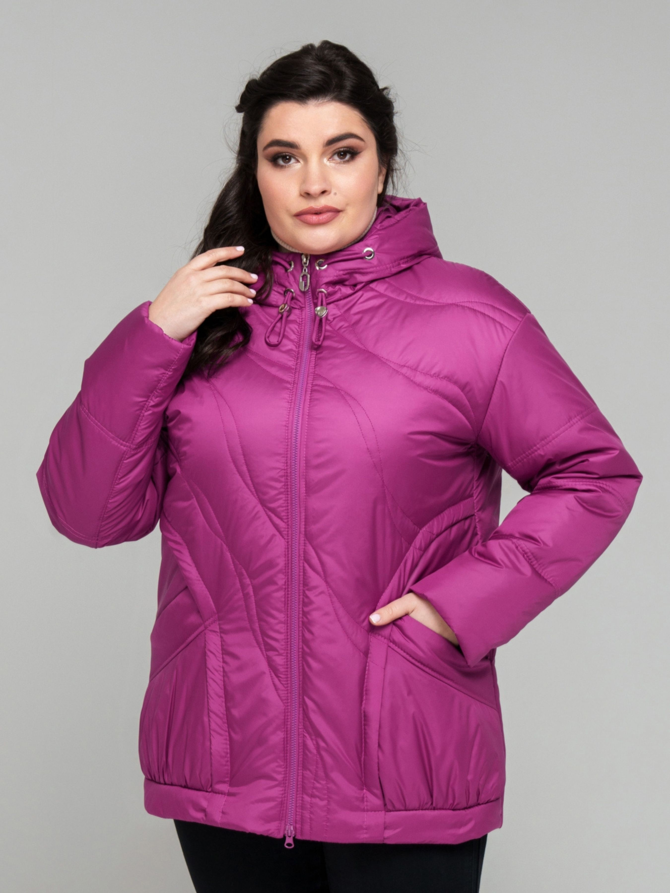 Демисезонная куртка All Posa модель ap101870p-malina Фото