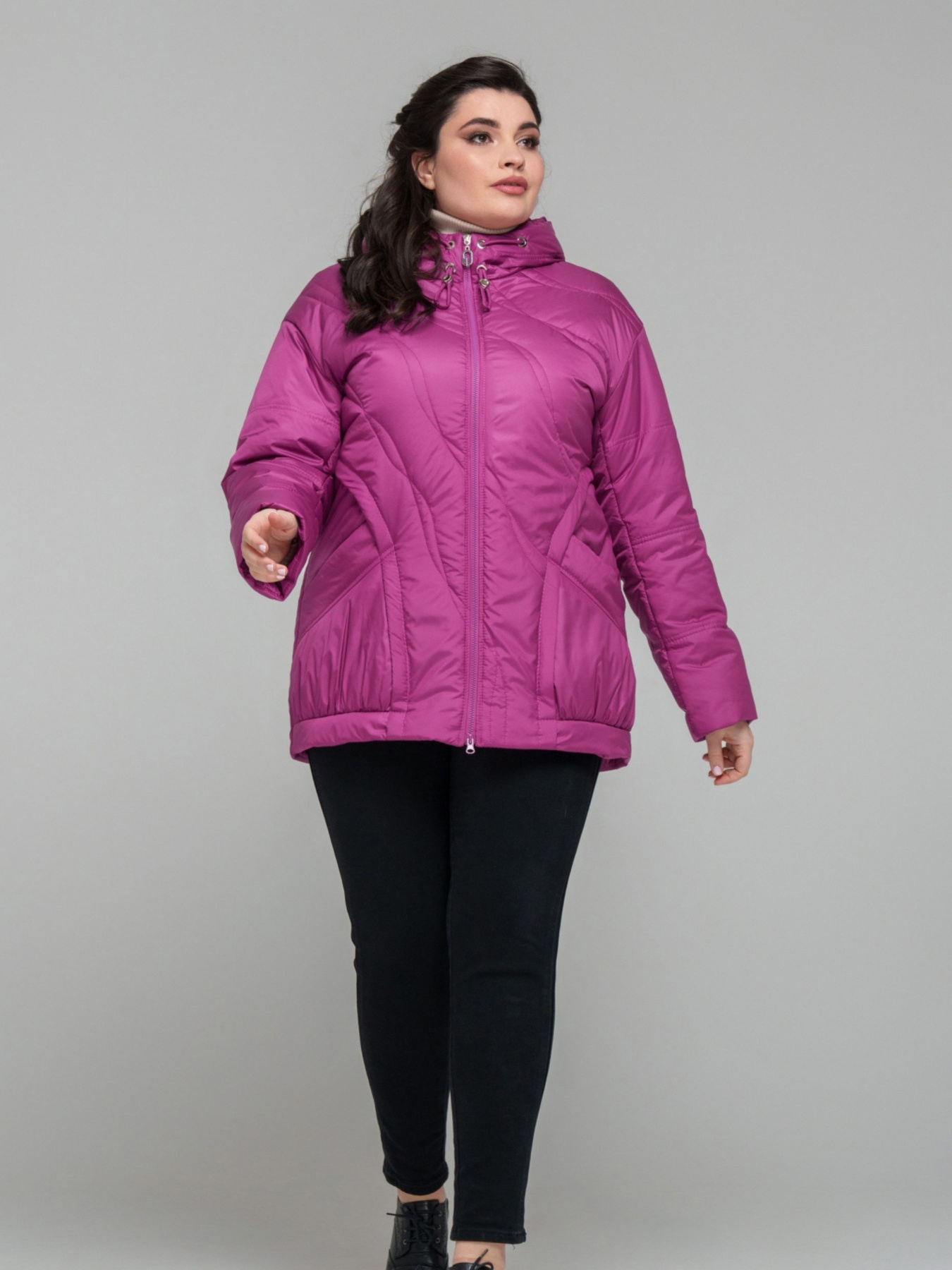 Демисезонная куртка All Posa модель ap101870p-malina Фото