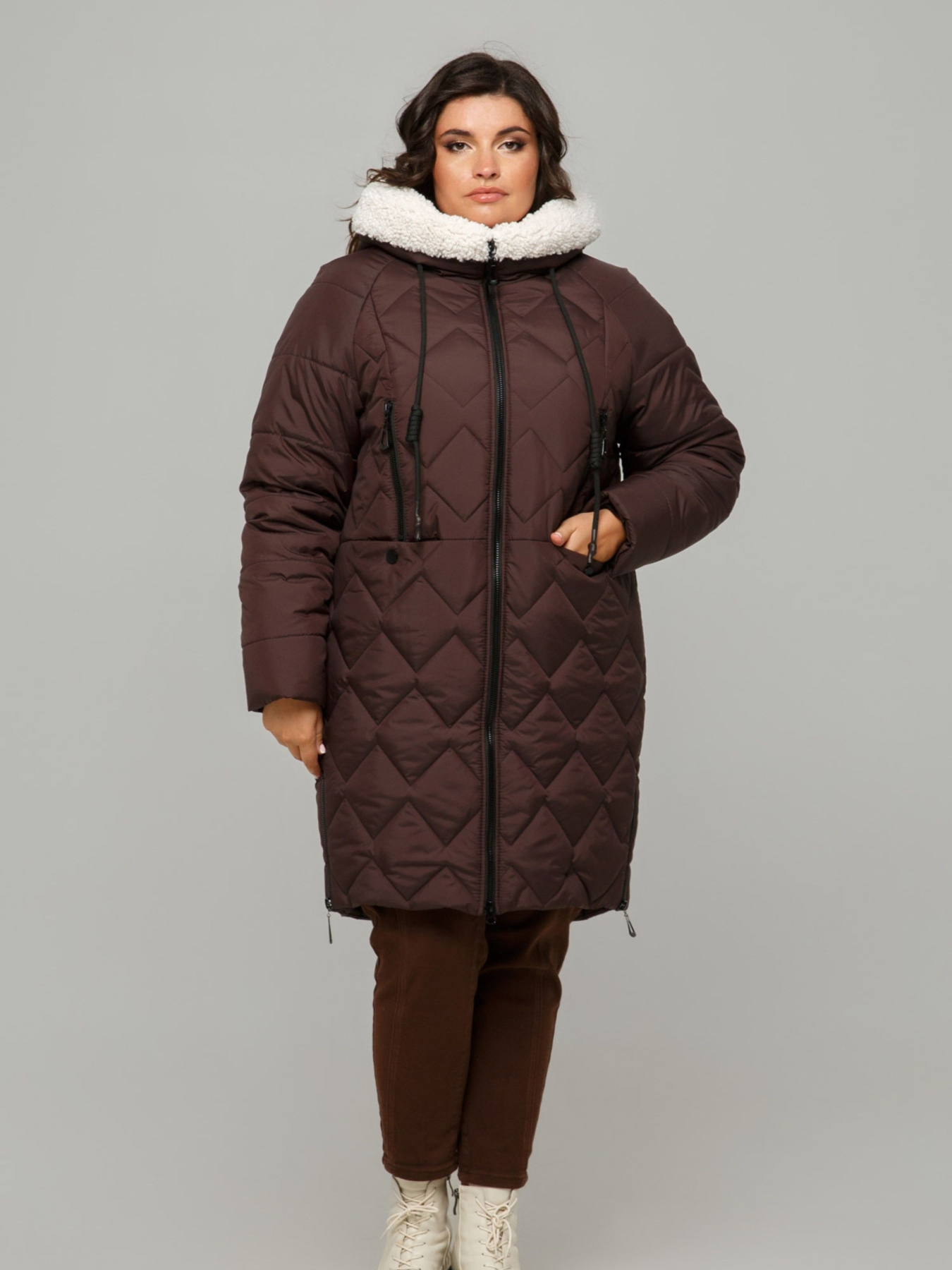 Зимняя куртка All Posa модель ap101655p-shokolad Фото