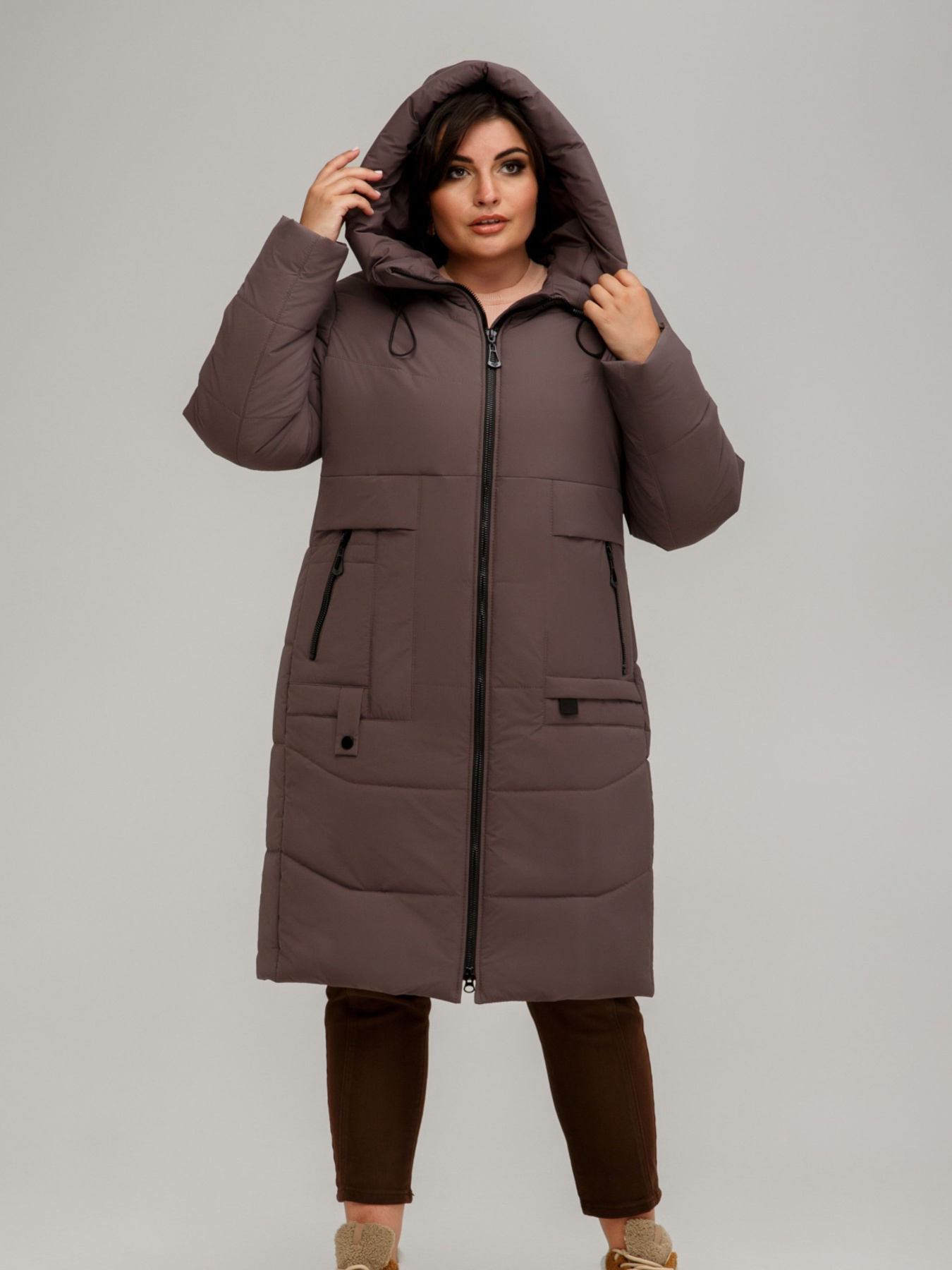 Зимняя куртка All Posa модель ap101641p-molochnij-shokolad Фото