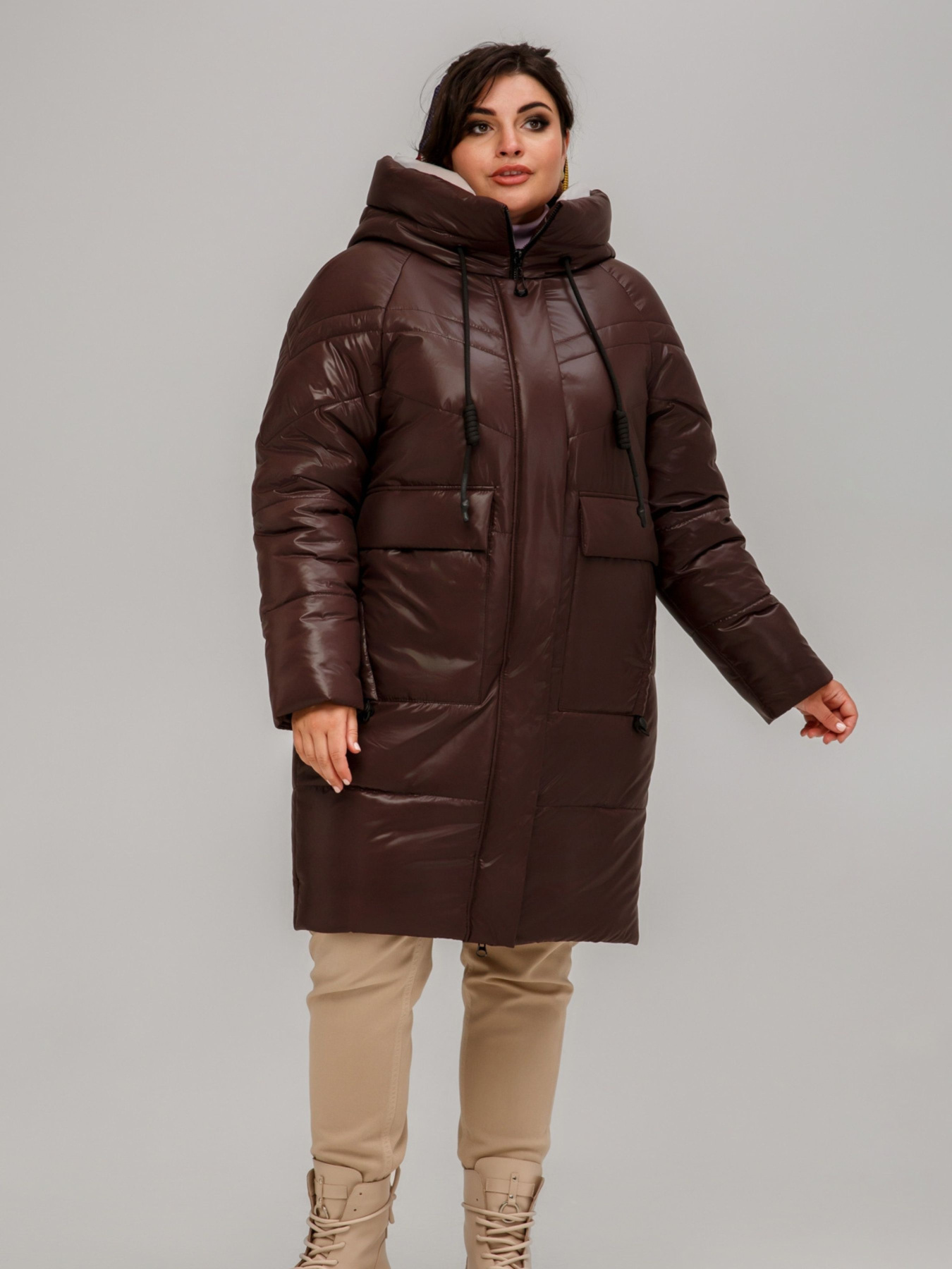 Зимняя куртка All Posa модель ap101638p-shokolad Фото