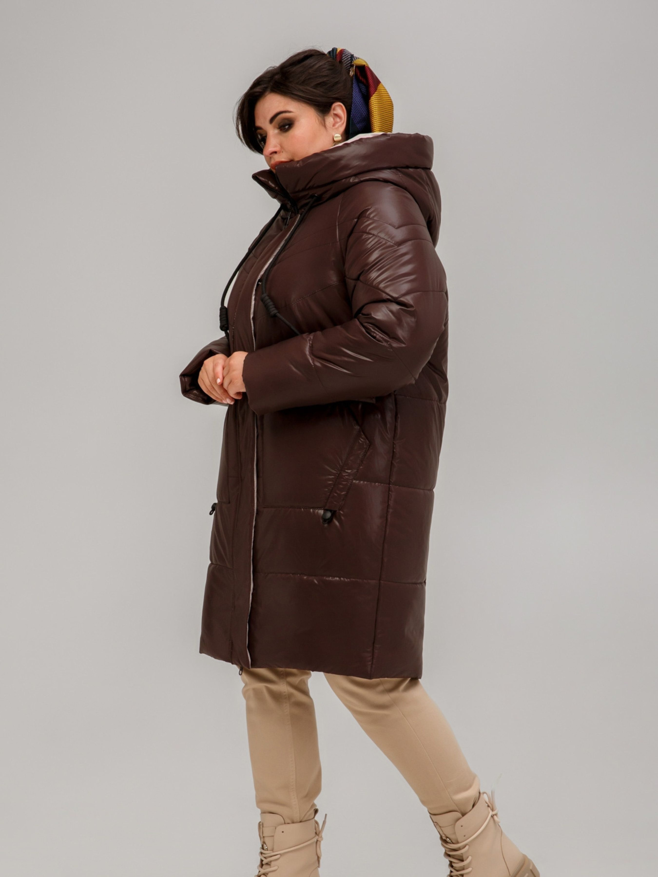 Зимняя куртка All Posa модель ap101638p-shokolad Фото