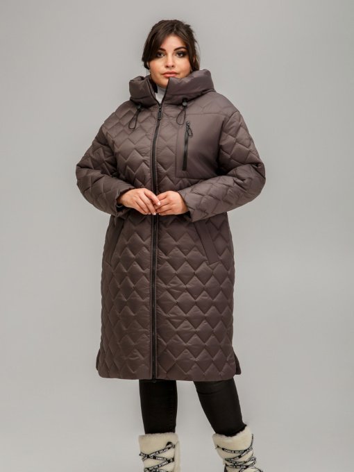 Демісезонна куртка All Posa модель ap101608p-grkij-shokolad Фото