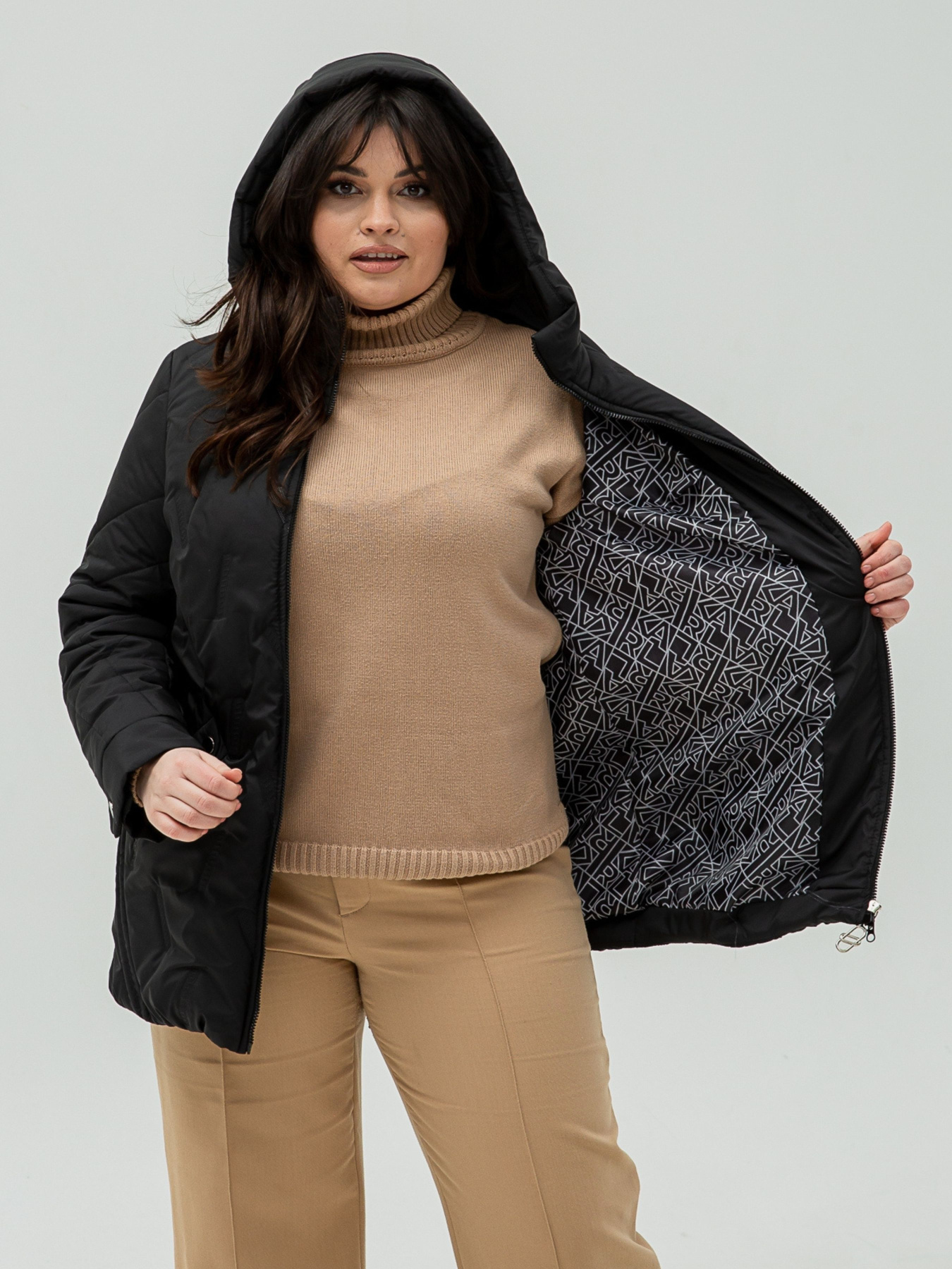 Демисезонная куртка All Posa модель ap101362p-chornij Фото