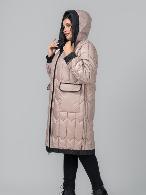 Зимняя куртка All Posa модель ap102096p-chornij-bezh Фото