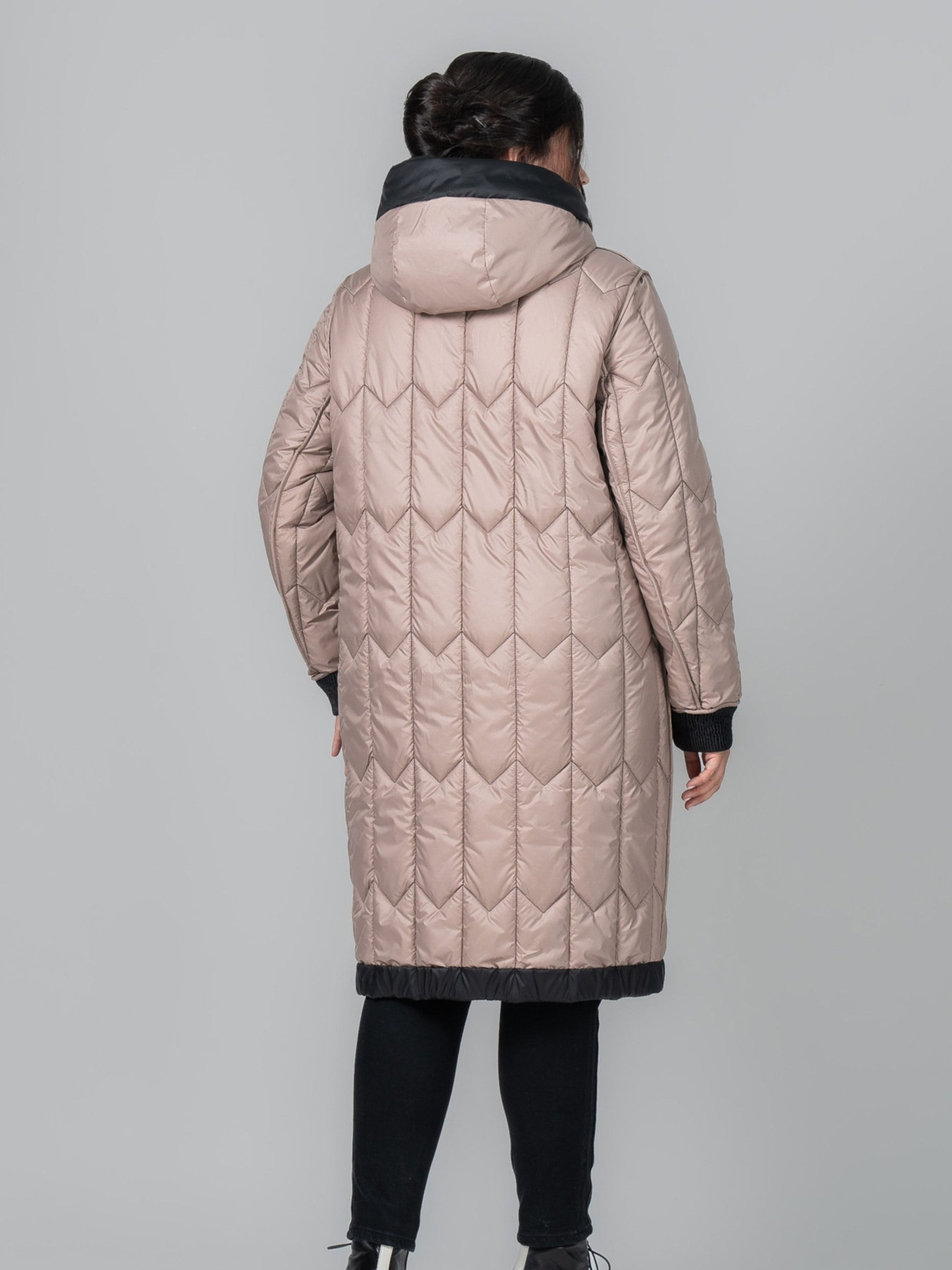 Зимова куртка All Posa модель ap102096p-chornij-bezh Фото