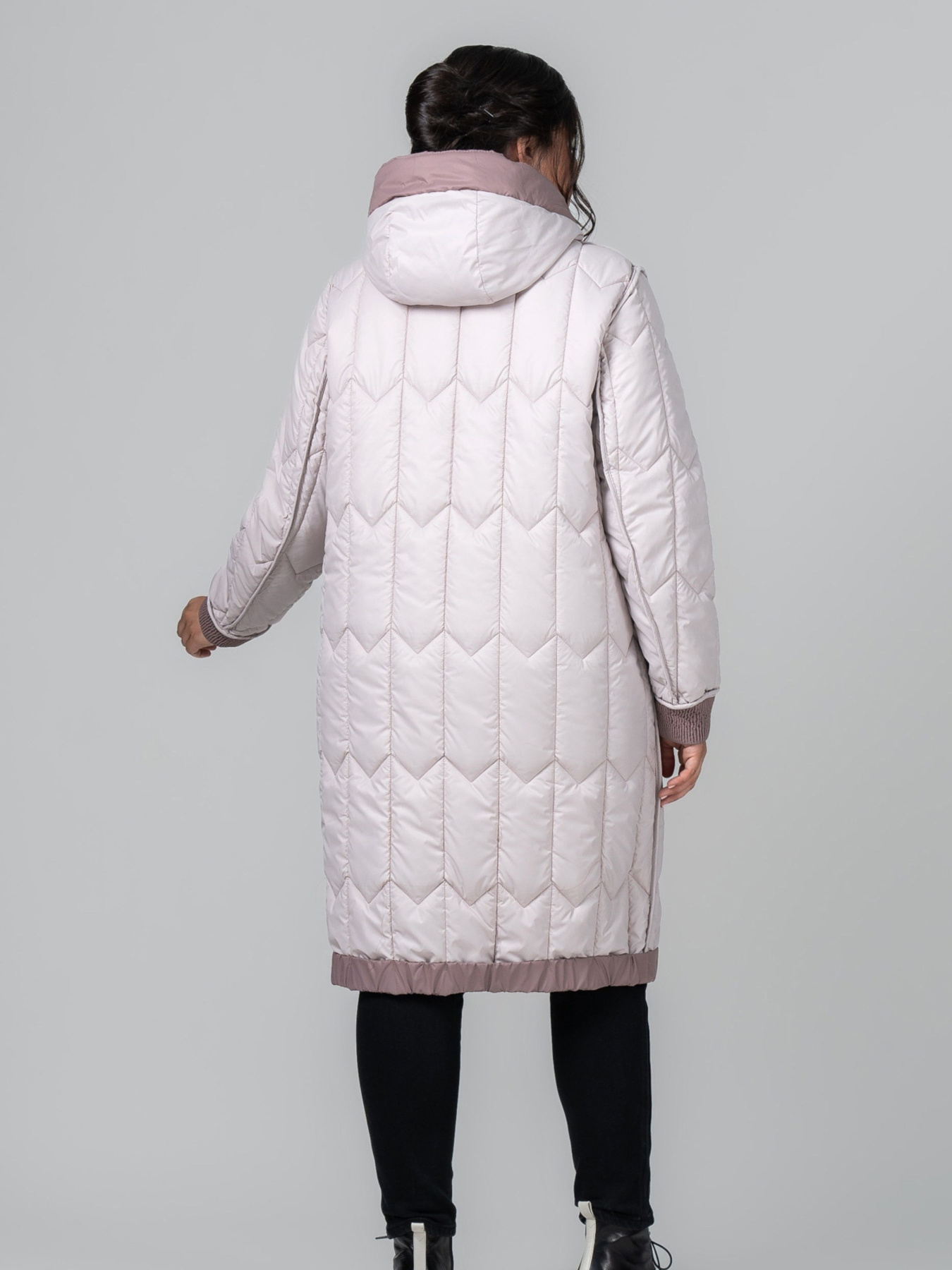 Зимова куртка All Posa модель ap102096p-dimchasta-troqnda-kremovij Фото