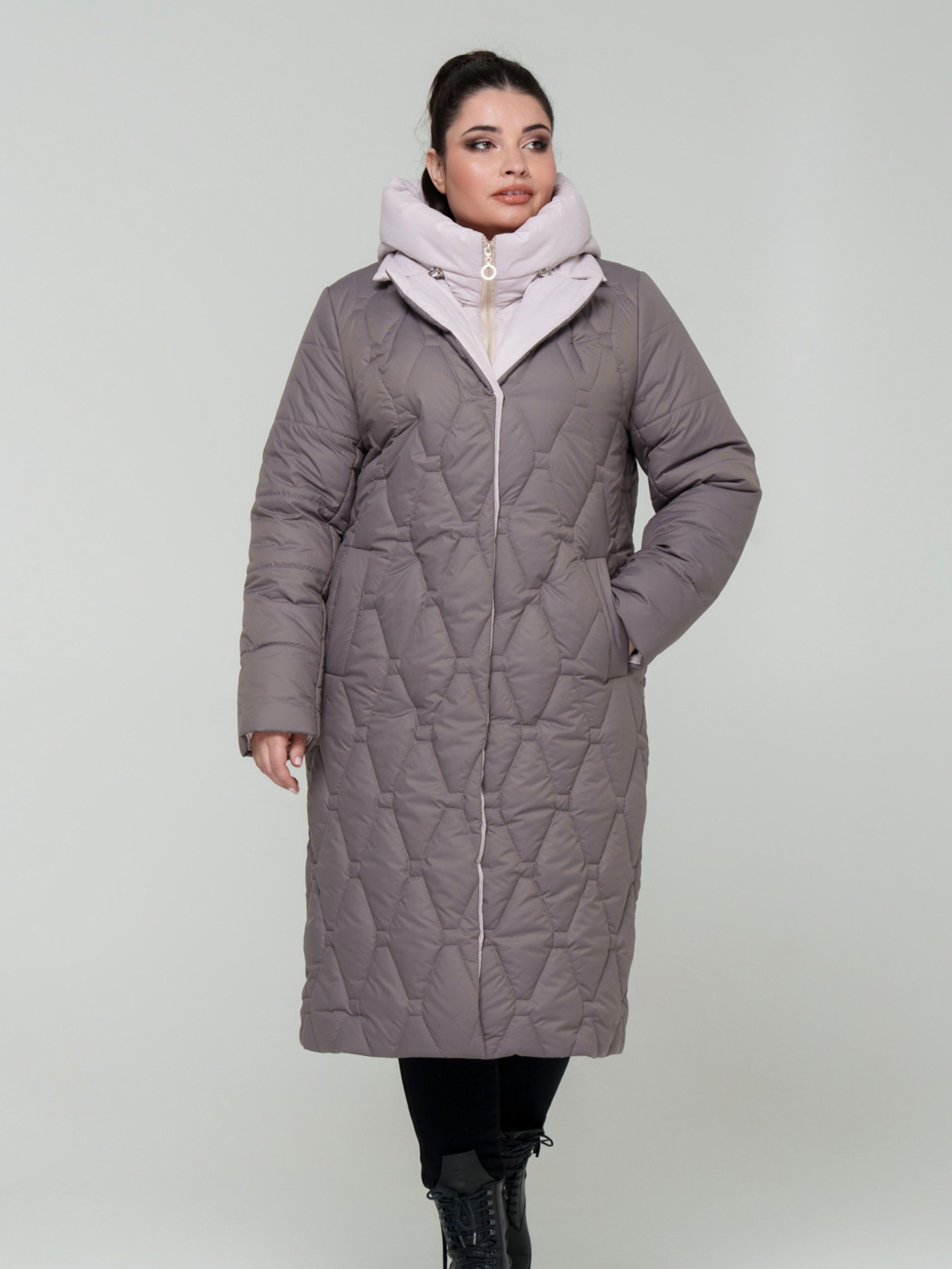 Зимова куртка All Posa модель ap101731p-molochnij-shokolad Фото