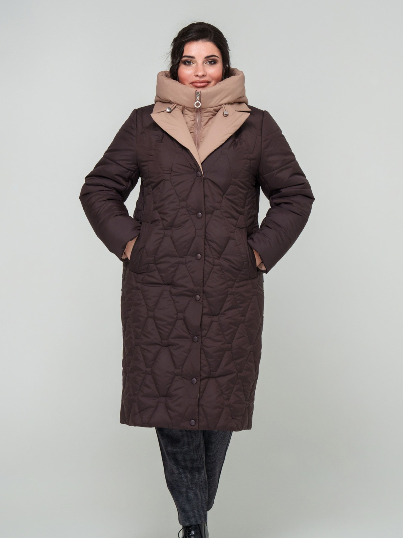 Зимняя куртка All Posa модель ap101732p-shokolad Фото