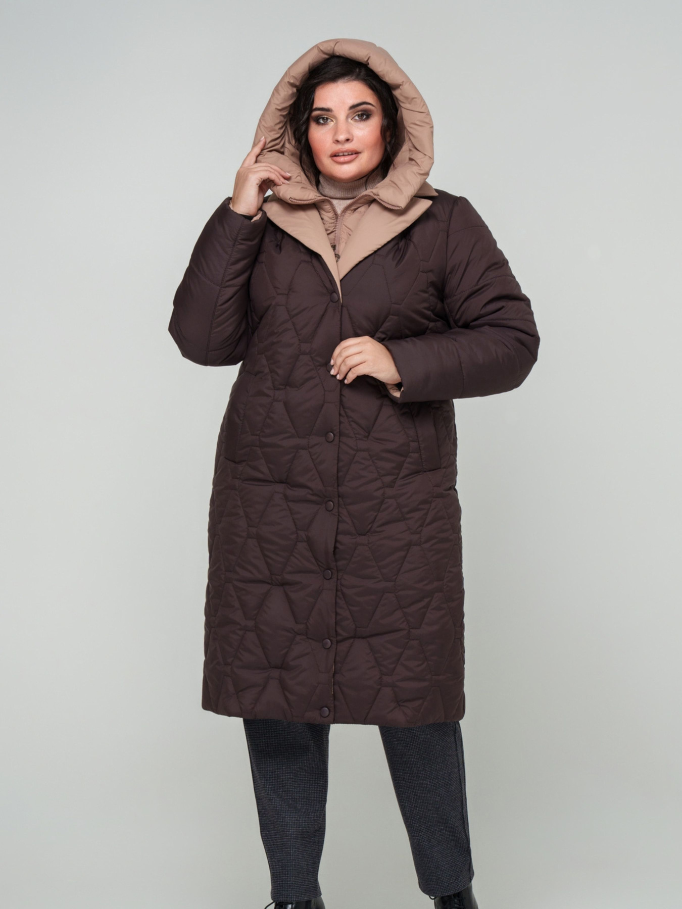 Зимняя куртка All Posa модель ap101732p-shokolad Фото