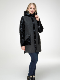 Пальто с утеплителем All Posa модель ap1316-1p-temno-srij Фото
