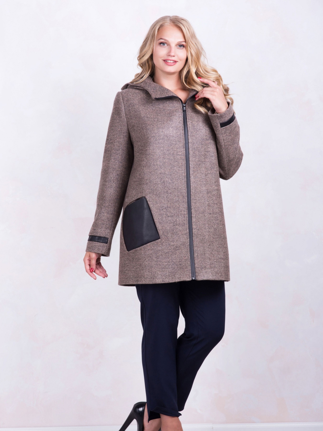 Пальто с утеплителем All Posa модель ap1197-3p-korichnevij Фото