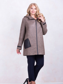 Пальто с утеплителем All Posa модель ap1197-3p-korichnevij Фото
