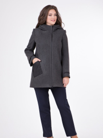 Пальта та плащі All Posa модель ap1197-3p-srij-smuzhka Фото