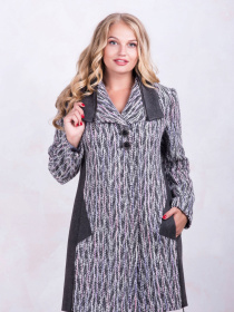 Пальто All Posa модель ap1196-1p-srij-smuzhka Фото