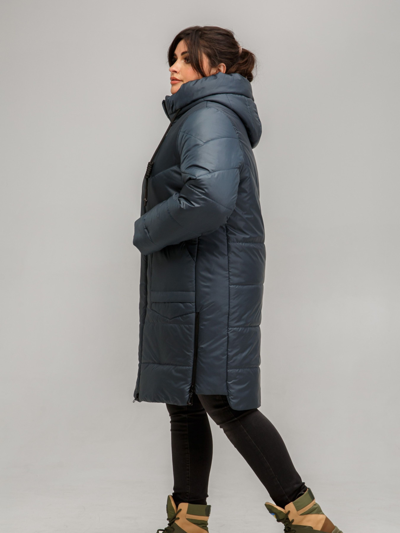 Демисезонная куртка All Posa модель ap1196-1p-temno-bryuzovij Фото