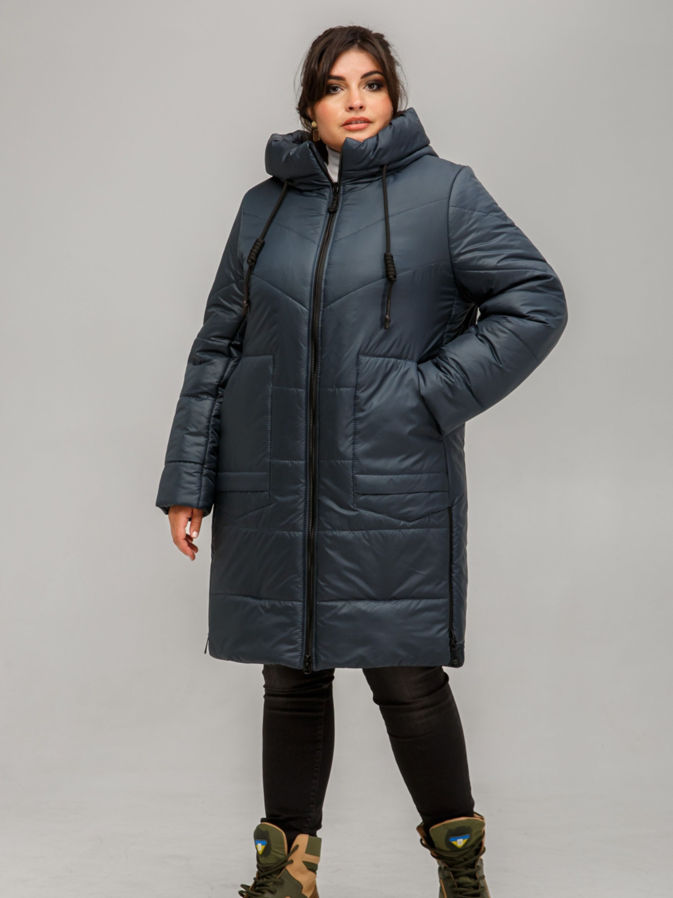 Демисезонная куртка All Posa модель ap1196-1p-temno-bryuzovij Фото