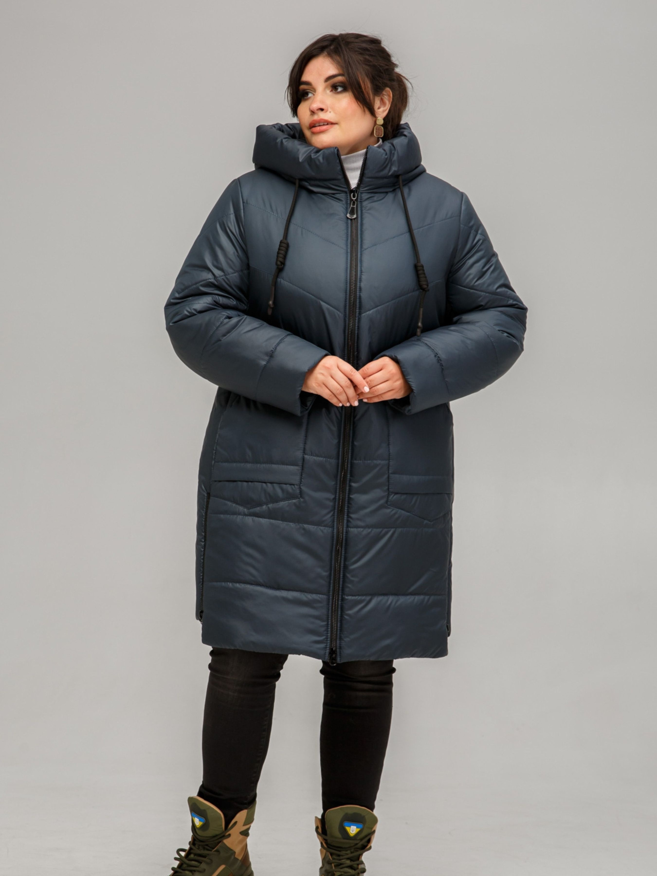 Демисезонная куртка All Posa модель ap1196-1p-temno-bryuzovij Фото