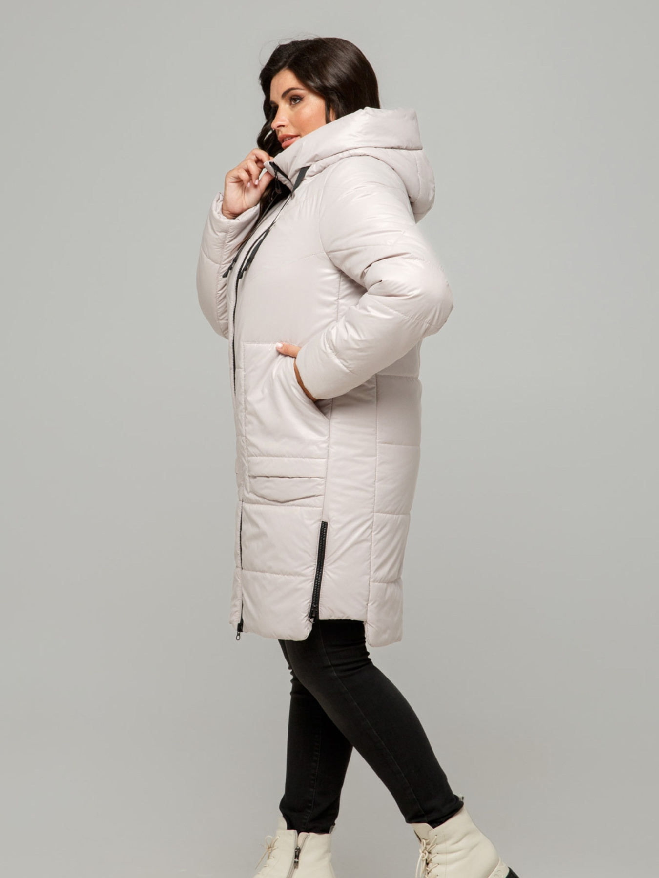 Демисезонная куртка All Posa модель ap1196-1p-molochnij Фото