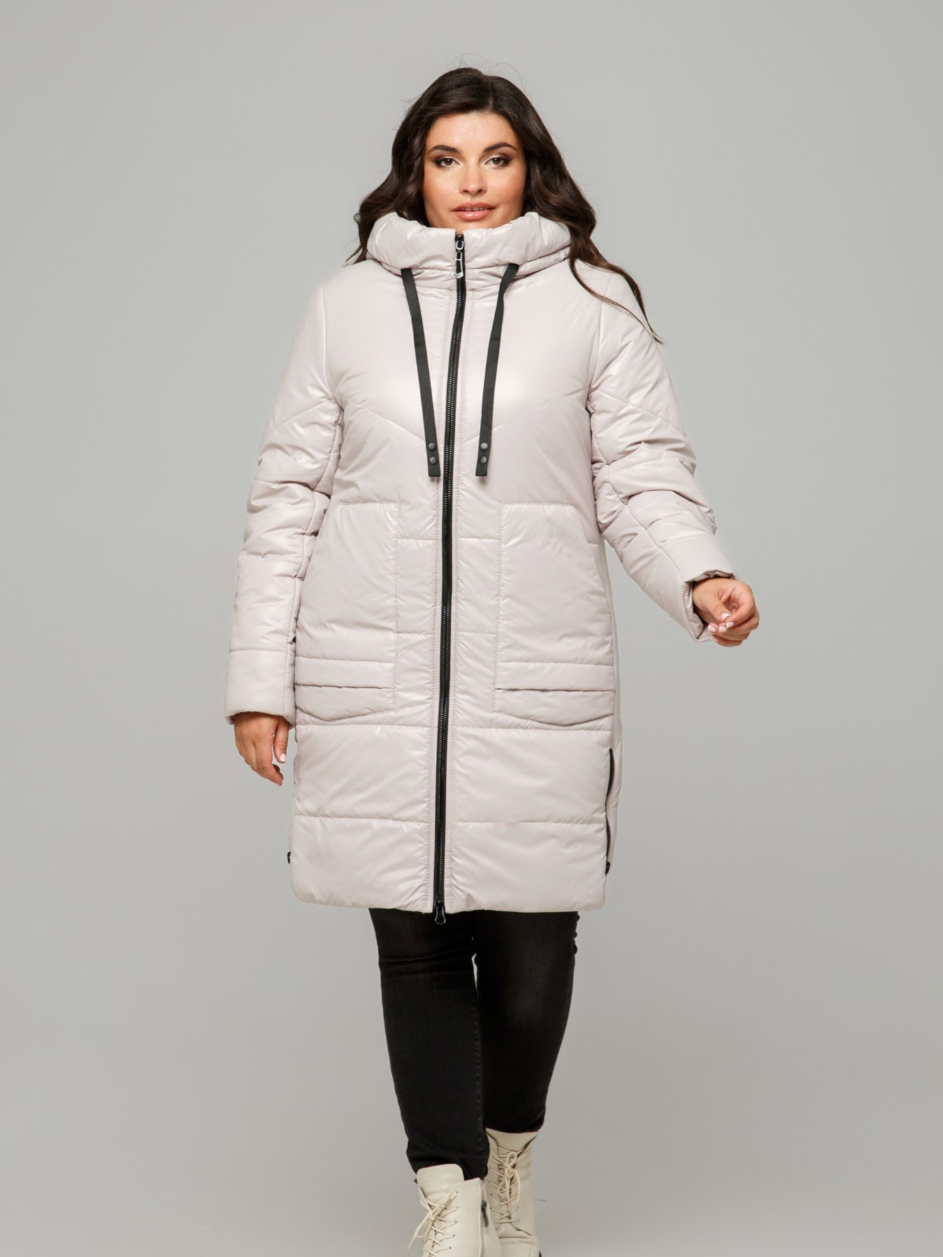 Демисезонная куртка All Posa модель ap1196-1p-molochnij Фото
