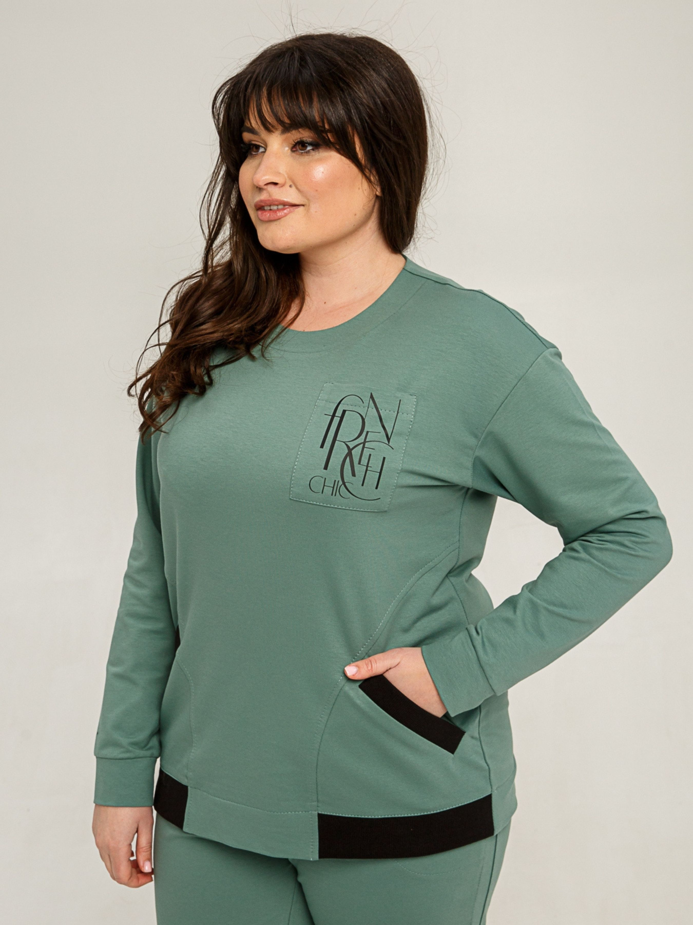 Повседневный костюм All Posa Комплект (кофта+штани) модель ap101452p-olivka Фото